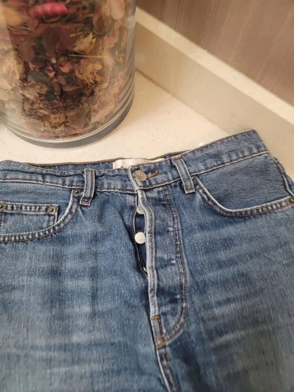 Reformation Jeans Women's 26 Charlie High Rise Jean Shorts Blue